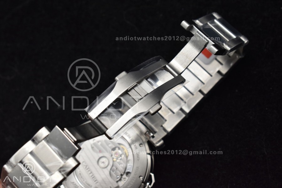 BVF Cartier Pasha Ladies Made 1:1 like the Genuine White Dial on SS Bracelet 