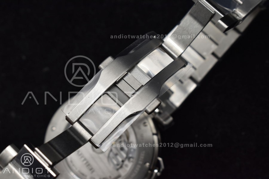 BVF Cartier Pasha Ladies Made 1:1 like the Genuine White Dial on SS Bracelet 