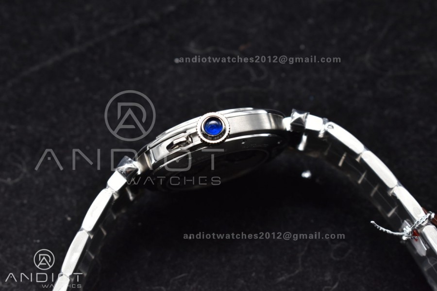 BVF Cartier Pasha Ladies Made 1:1 like the Genuine White Dial on SS Bracelet 