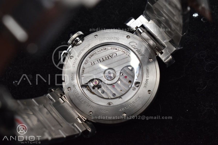 BVF Cartier Pasha Ladies Made 1:1 like the Genuine White Dial on SS Bracelet 