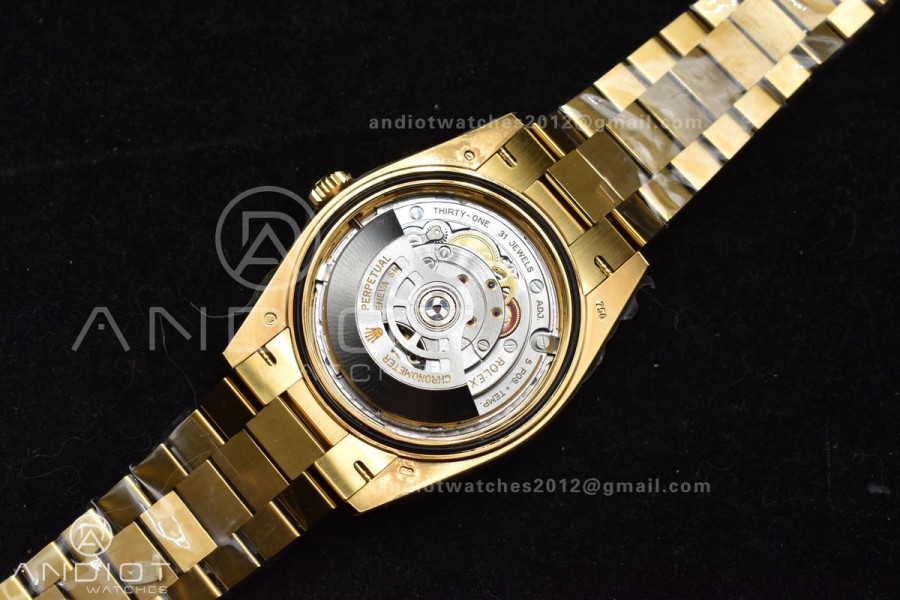 Day Date 40 YG 228238 ARF 1:1 Best Edition Gold Roman Dial On President Bracelet VR3255 (Gain Weight)