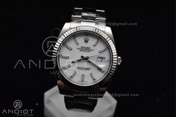 DateJust 41 126334 C+F 1:1 Best Edition 904L Steel White Dial on SS Oyster Bracelet VR3235