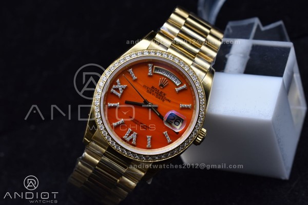 Day Date 36 YG RAF 1:1 Best Edition Red Carnelian ...