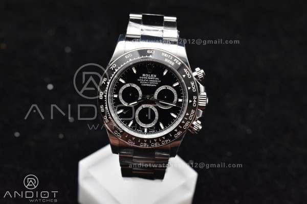 SBF/VS Factory 1:1 Rolex Daytona 126500 Black Dial in 904L Steel DD4131 Movement