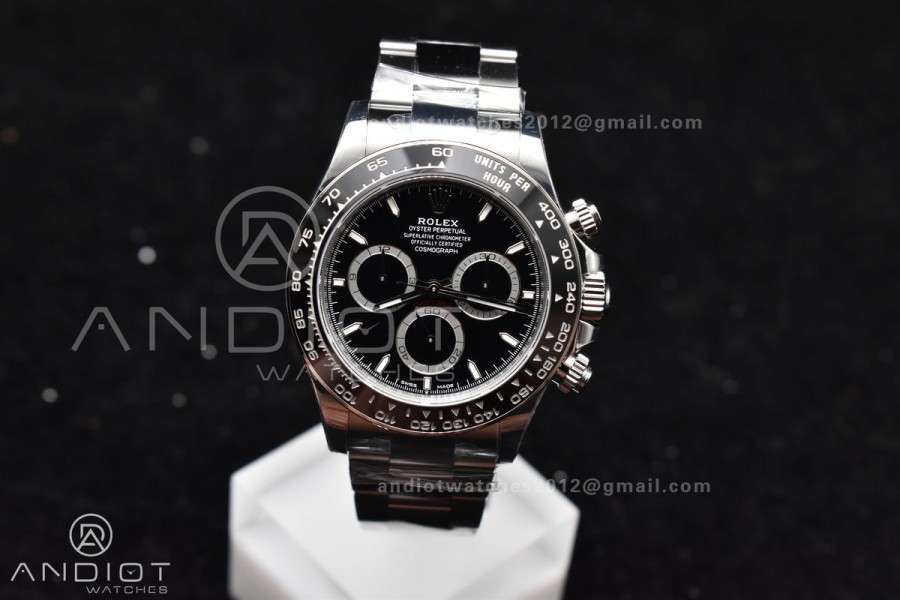 SBF/VS Factory 1:1 Rolex Daytona 126500 Black Dial in 904L Steel SL4801 Movement