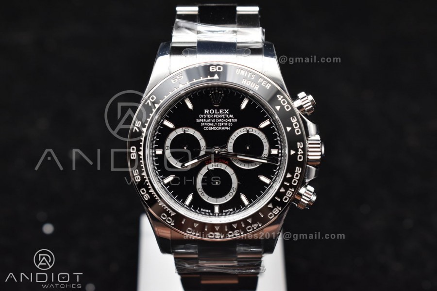 SBF/VS Factory 1:1 Rolex Daytona 126500 Black Dial in 904L Steel SL4801 Movement