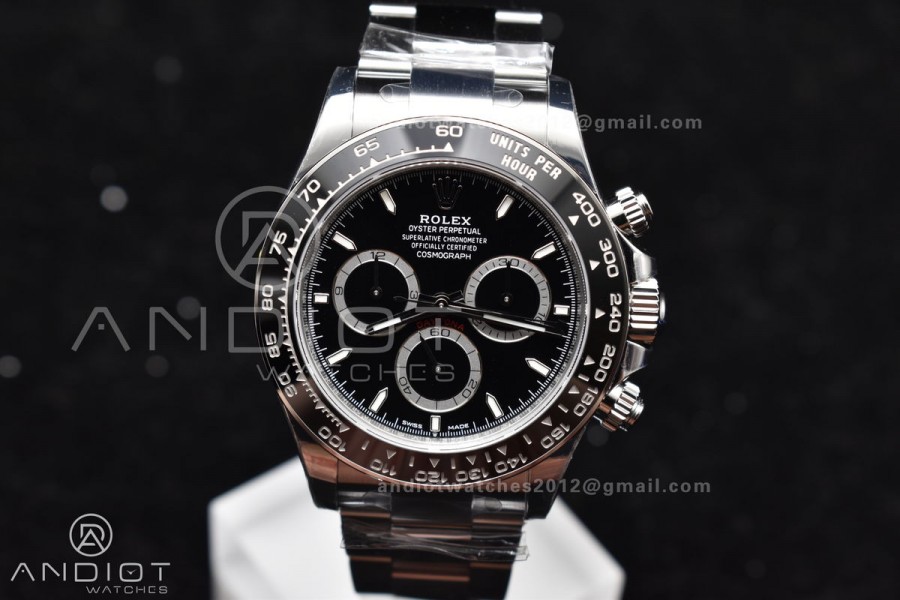SBF/VS Factory 1:1 Rolex Daytona 126500 Black Dial in 904L Steel SL4801 Movement