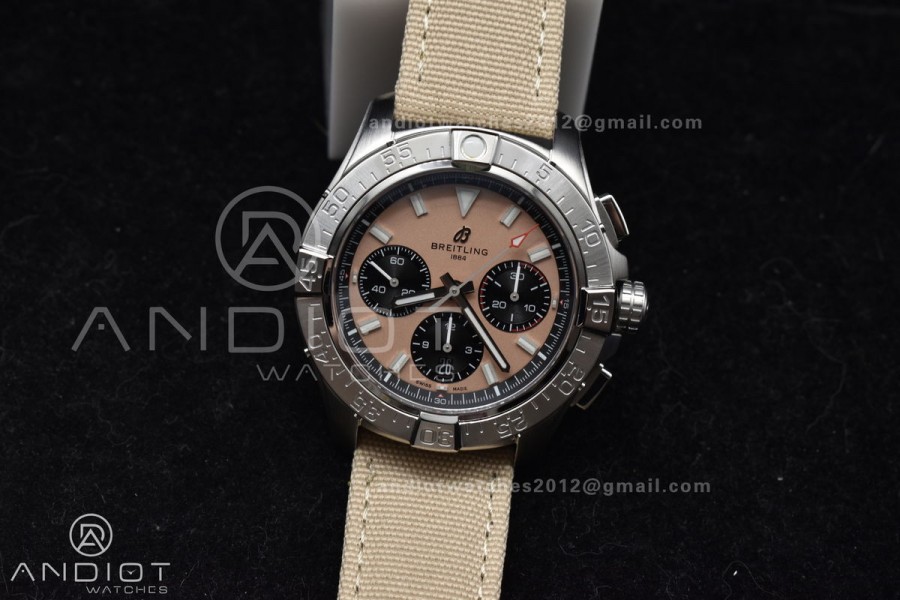 Chronograph Avenger B01 44mm BLSF 1:1 Best Edition Khaki Dial On Nato Strap A7750