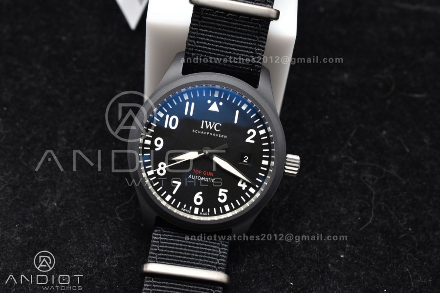 Pilot's Watch Top Gun Black Ceramic IW326901 V7F 1:1 Best Edition on Black Nylon Strap A32111