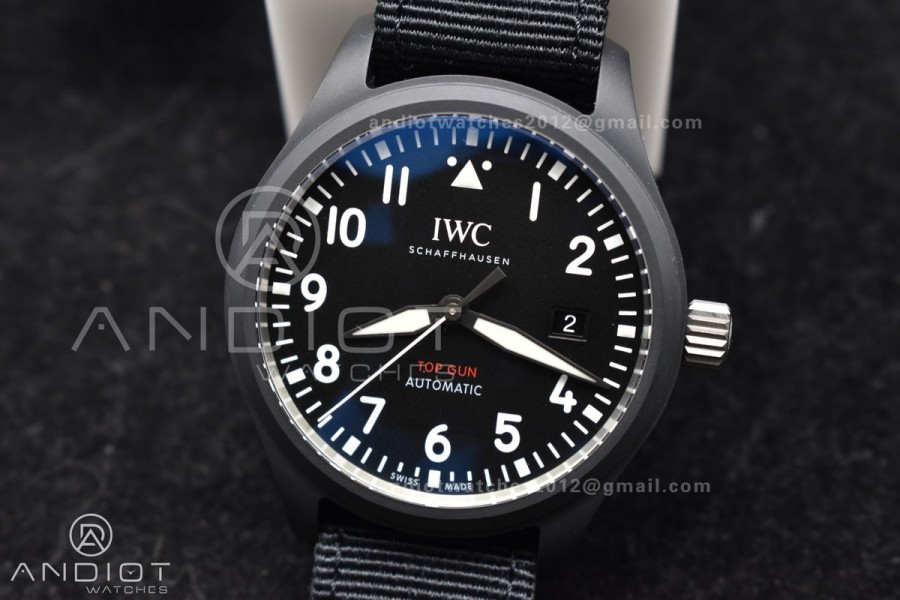 Pilot's Watch Top Gun Black Ceramic IW326901 V7F 1:1 Best Edition on Black Nylon Strap A32111