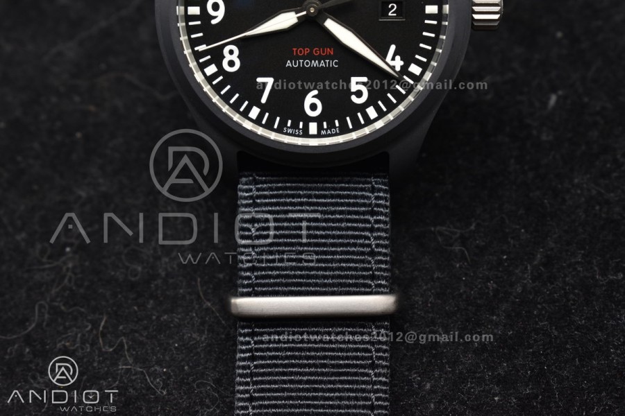 Pilot's Watch Top Gun Black Ceramic IW326901 V7F 1:1 Best Edition on Black Nylon Strap A32111