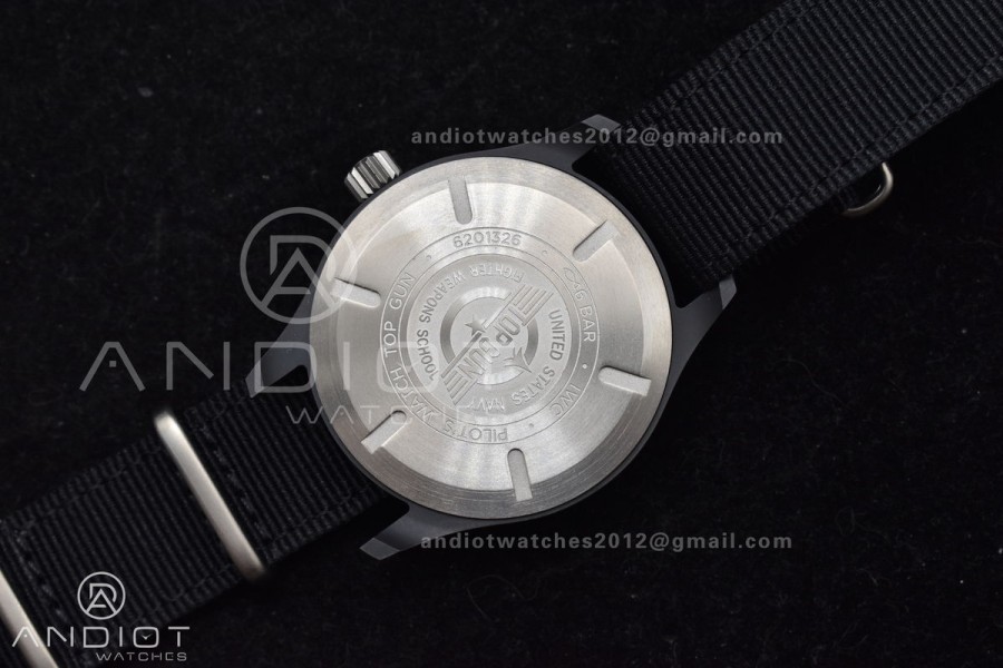 Pilot's Watch Top Gun Black Ceramic IW326901 V7F 1:1 Best Edition on Black Nylon Strap A32111