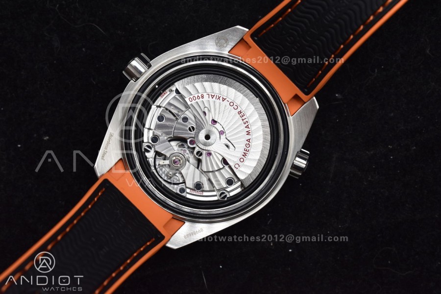 Planet Ocean 43.5mm SS VSF 1:1 Best Edition Black/Orange Bezel Black Dial on Nylon Strap A8900 Super Clone V2