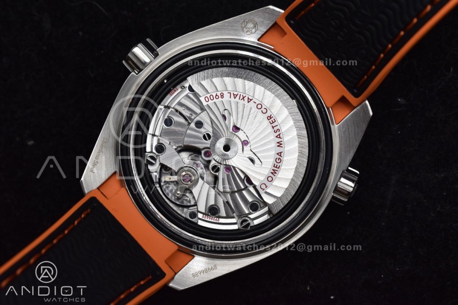 Planet Ocean 43.5mm SS VSF 1:1 Best Edition Black/Orange Bezel Black Dial on Nylon Strap A8900 Super Clone V2