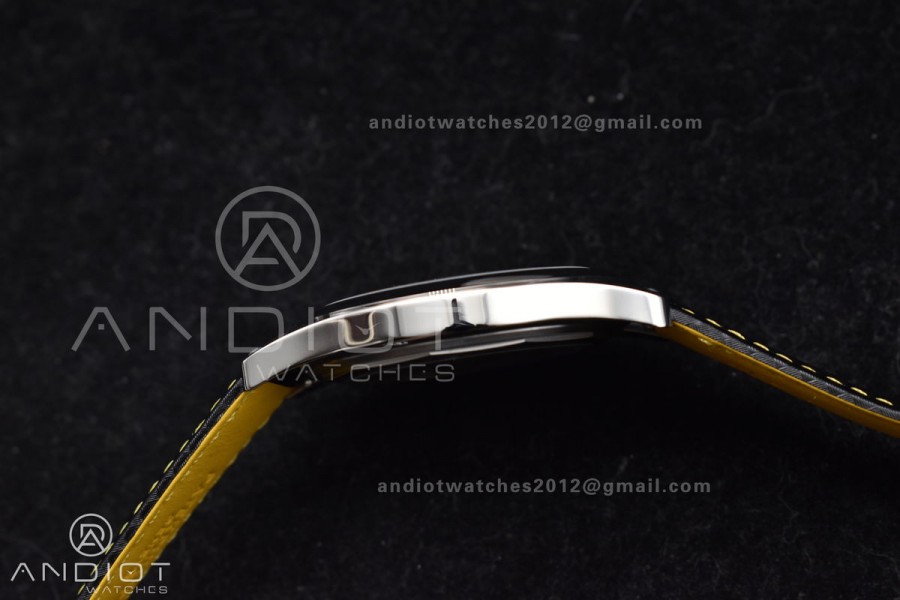 Calatrava 6007G SS PPF 1:1 Best Edition Black/Yellow Dial on Black Leather Strap 330CS