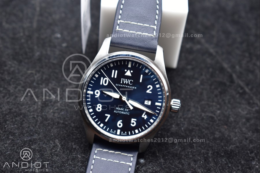 Pilot Mark XX V7F 1:1 Best Edition Blue Dial on Blue Leather Strap A2892