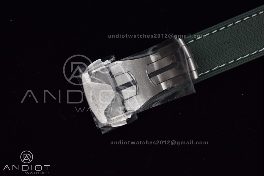 Planet Ocean 43.5mm SS VSF 1:1 Best Edition Green Bezel White Dial on Green Rubber Strap A8900 Super Clone