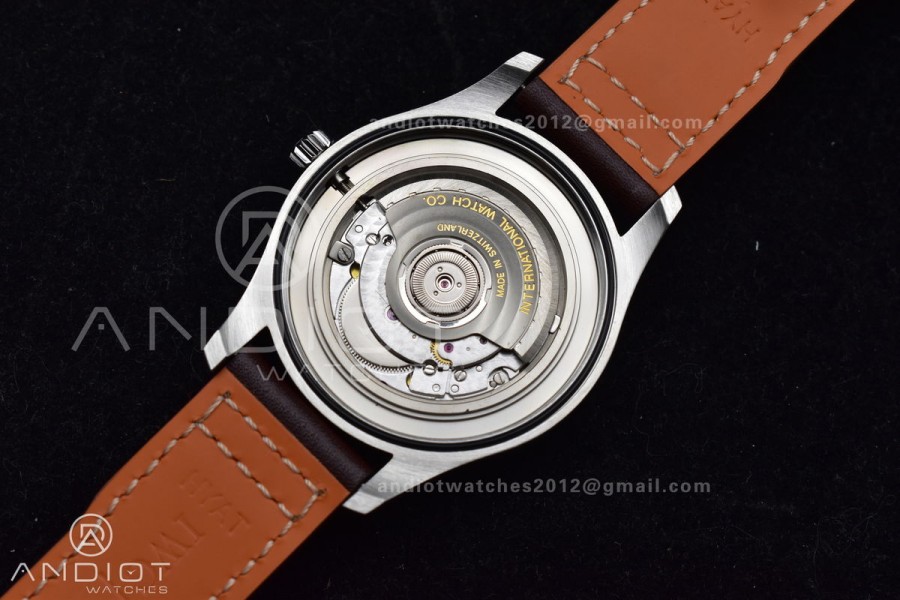 Mark XVIII IW327006 Titanium V7F 1:1 Best Edition BlueDial on Brown Leather Strap A2892