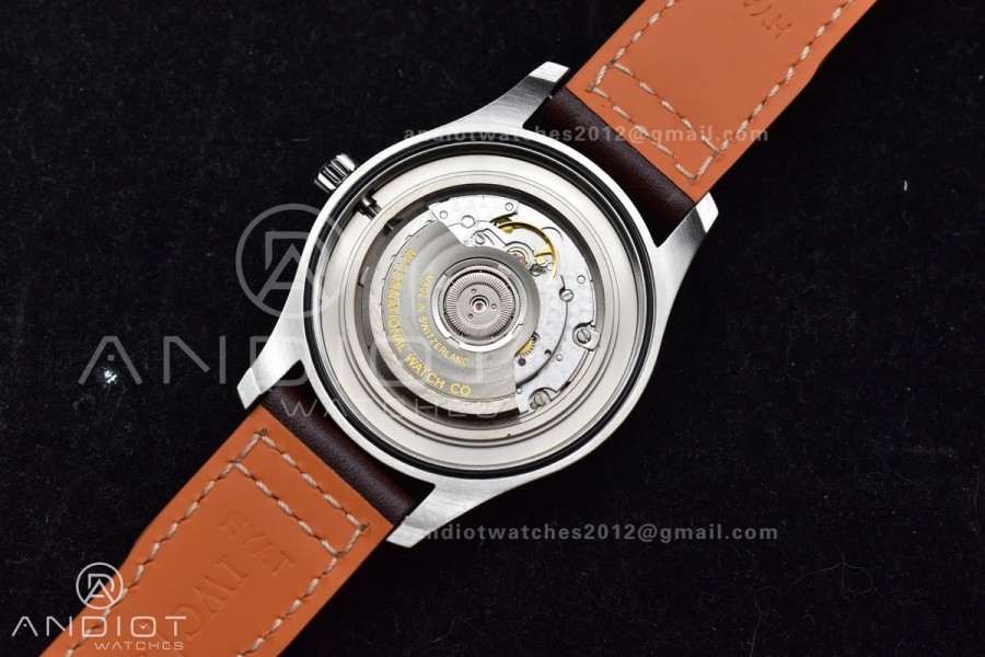 Mark XVIII IW327006 Titanium V7F 1:1 Best Edition BlueDial on Brown Leather Strap A2892