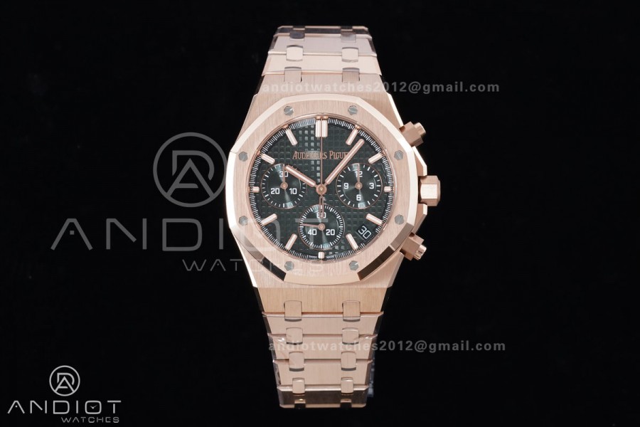 Royal Oak Chrono 26240 RG APSF 1:1 Best Edition Green Dial on RG Bracelet SA4401 Super Clone